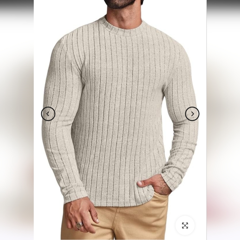 Nwt Size 2X Ribbed Knit Cream Sweater